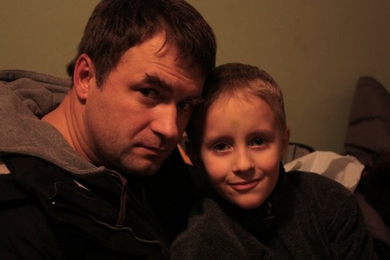 Актер Андрей Казаков с сыном Макаром